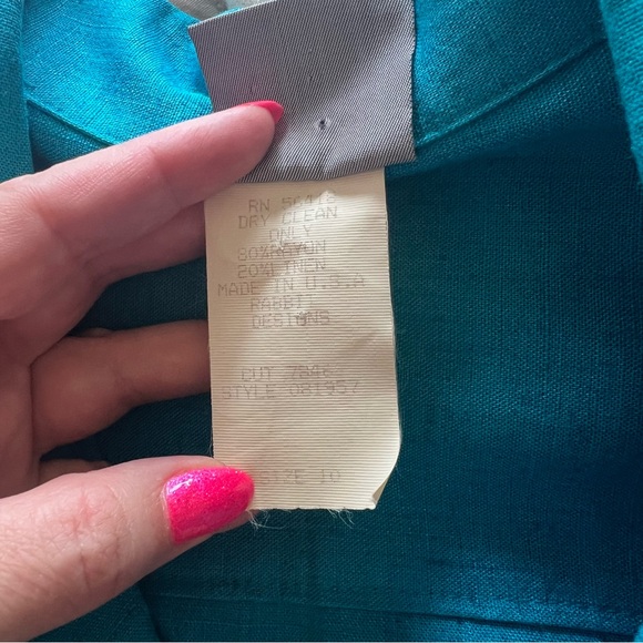 Vintage 80s bright blue linen blend women’s maxi dress SZ 10 - Picture 9 of 12